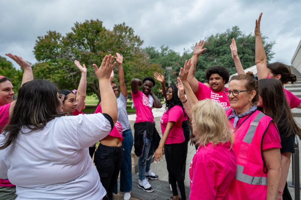 Advocates gathered at a reproductive rights event